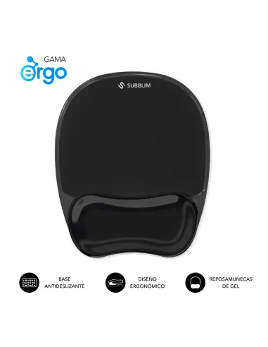 Alfombrilla Subblim Ergo Crystal Flex Black Mouse