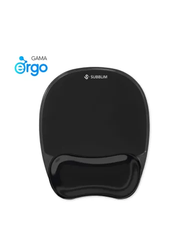 Subblim Ergo Crystal Flex Black Mouse Alfombrilla con Reposamuñecas Negro