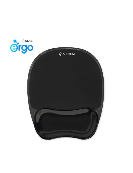 Subblim Ergo Crystal Flex Black Mouse Alfombrilla con Reposamuñecas Negro