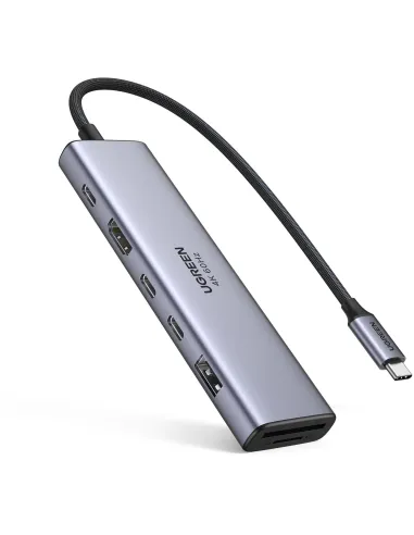 Ugreen REVODOK 7-in-1 Docking Station USB-C a USB-C/USB-A/HDMI Gris