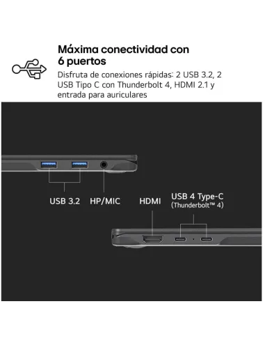Portátil Ultrabook LG Gram pro 16Z90TS-G.AU99B con 11 Home