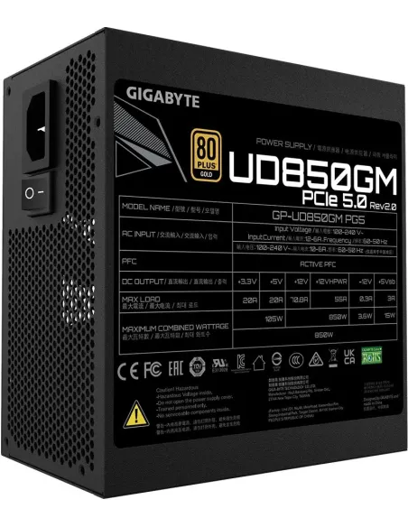 Fuente de Alimentación Gigabyte UD850GM PG5 V2 Negra