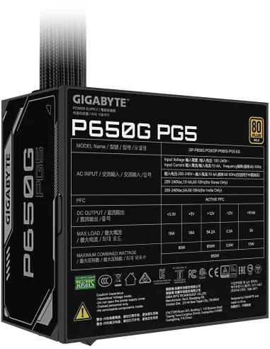 Fuente de Alimentación Gigabyte GPP650G PG5 Negro