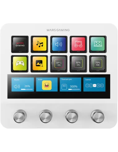 Mars Gaming MSDPROW Control Deck Blanco