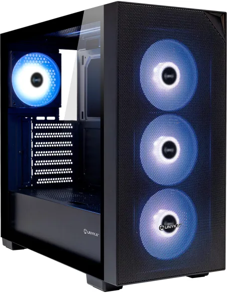 Unykach Revelat MESH Black con panel de Vidrio Templado y USB 3.0 Negro