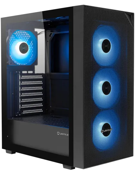 Unyka Revelat Mesh Compact Edition Gaming aRGB Cristal Templado USB-C 3.0 Negro