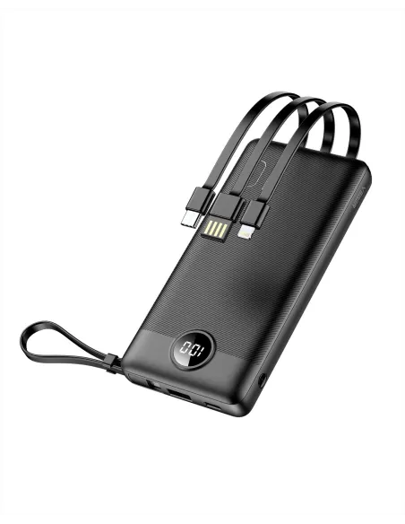 VEGER C10 VG-W1116 10000mAh Polímero de litio LCD 5 salidas cables integrados Negro