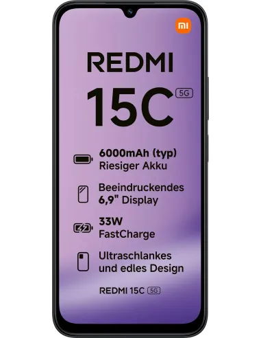 Smartphone Xiaomi Redmi 4/128GB Negro 5G con 6000 mAh