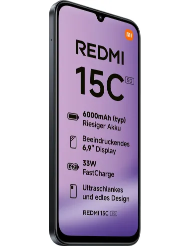 Smartphone Xiaomi Redmi 4/128GB Negro 5G con 6000 mAh
