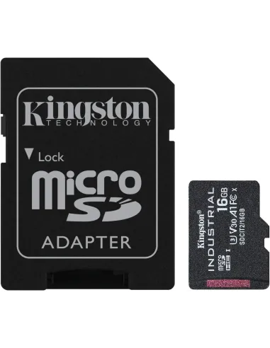 Kingston Industrial SDCIT2/16GB Tarjeta de Memoria MicroSDHC UHS-I U3 V30 A1 de 16 GB + adaptador SD