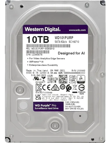 Disco Duro HDD Western Digital Purple Pro 10TB
