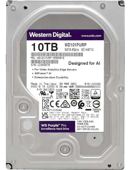 Disco Duro HDD Western Digital Purple Pro 10TB