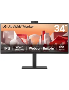 LG Ultrawide 34BA85QE-B.AEU 34" UWQHD IPS Curvo HDR10 60Hz 2xHDMI Webcam y Micrófono