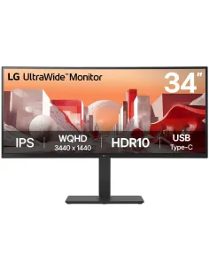 LG Ultrawide 34BA75QE-B.AEU 34" IPS Curvo 3440x1440 WQHD HDR10 USB-C 90W Altavoces KVM VESA-1402960