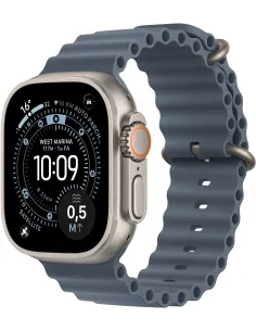 Apple Watch Ultra 3 GPS + Cellular 49mm MEWH4QL/A Caja de Titanio Natural con Correa Ocean Azul Naútico-AATWAB0620