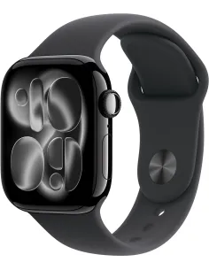 Apple Watch Series 11 GPS 42mm MEQT4QL/A Caja de Aluminio Negro Azabache con Correa Deportiva Negra (Talla S/M)