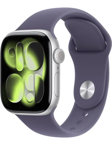 Apple Watch Series 11 GPS 42mm MEU64QL/A Caja de Aluminio Plata con Correa Deportiva Niebla Lila (Talla S/M)