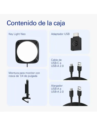 Lampara LED Elgato Key Light Neo Negro