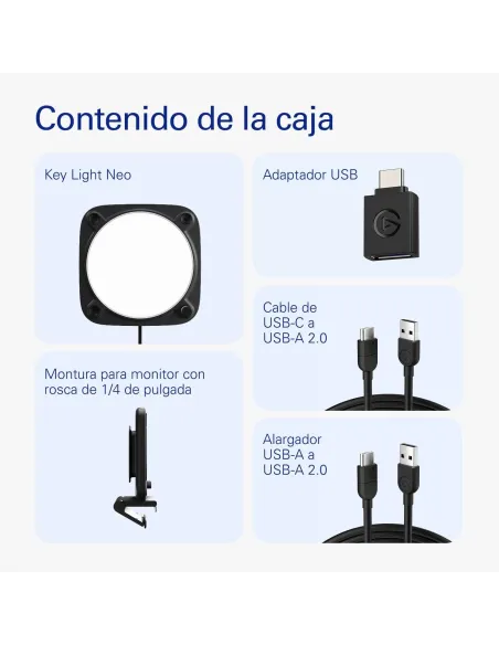 Lampara LED Elgato Key Light Neo Negro