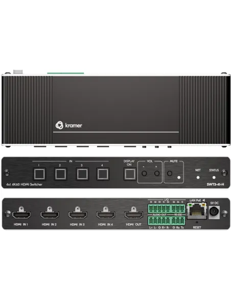 Kramer Electronics SWT3-41-H Switch HDMI 4K@60Hz HDR HDCP 2.2 Negro