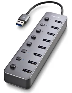 NGS IHUB 8 8x puertos USB-A 3.2 Gen 1 (3.1 Gen 1) Gen 1 con velocidad de transferencia 5000 Mbit/s Negro-DATA63369
