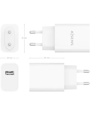 Aisens A110-0853 Cargador USB-A 10,5 W Blanco