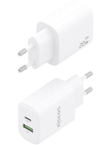 Aisens A110-0909 Cargador USB-A/USB-C Blanco