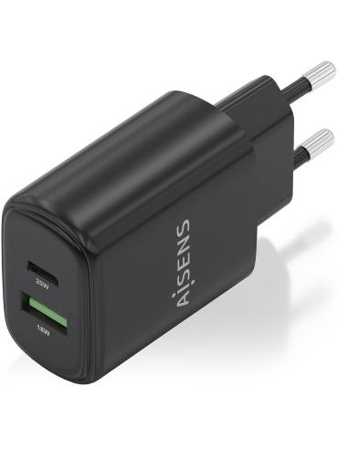 Aisens A110-0910 Cargador USB-A/USB-C Negro