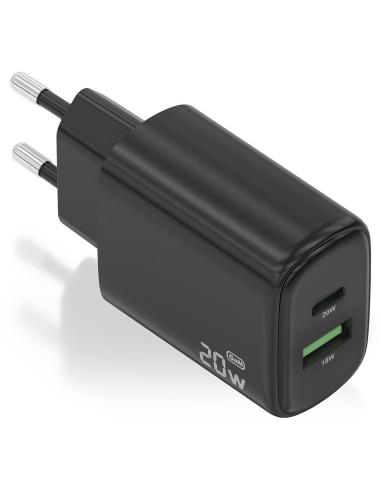 Aisens A110-0910 Cargador USB-A/USB-C Negro