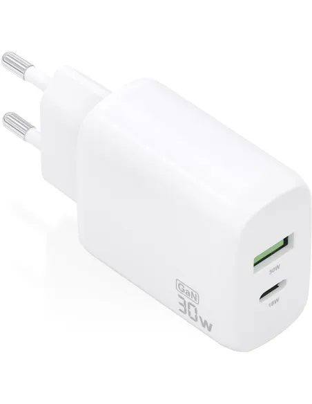 Aisens A110-0923 Cargador USB-A/USB-C 33W Carga Rápida Blanco