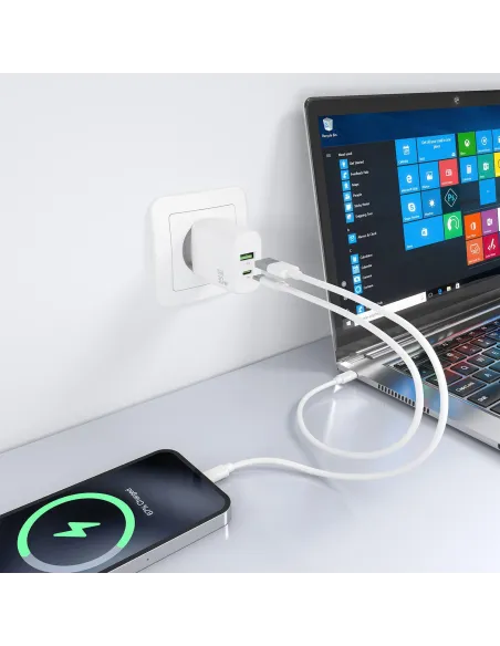 Aisens A110-0923 Cargador USB-A/USB-C 33W Carga Rápida Blanco