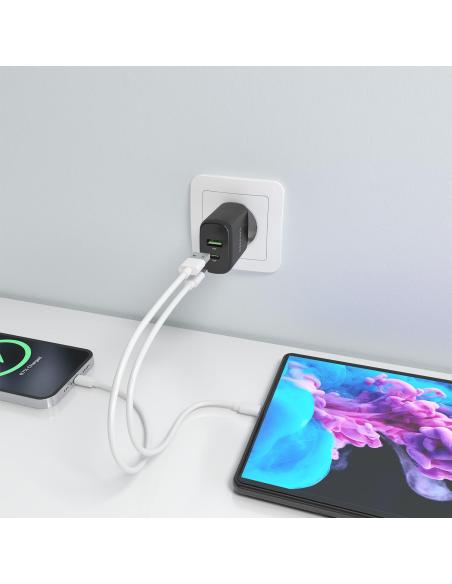 Aisens A110-0924 Cargador USB-A/USB-C 33W Carga Rápida Negro