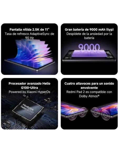 Tablet Xiaomi Redmi Pad 2 4G 11" 8/256GB Gris Grafito