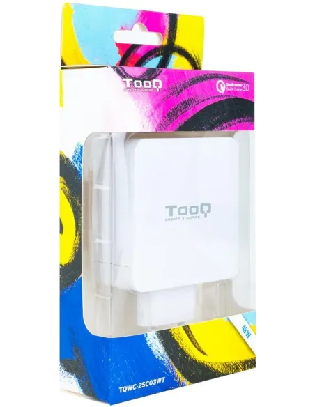 TooQ TQWC-2SC03WT Cargador de Pared Universal USB-A/USB-C 48 W Carga Rápida Blanco