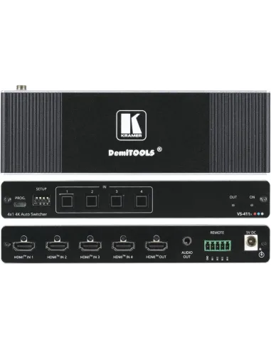 Kramer Selector VS-411X Automático 4K HDR HDMI 4X1