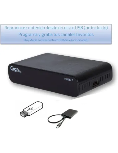 GigaTV GTV-250-0 Receptor TDT Negro