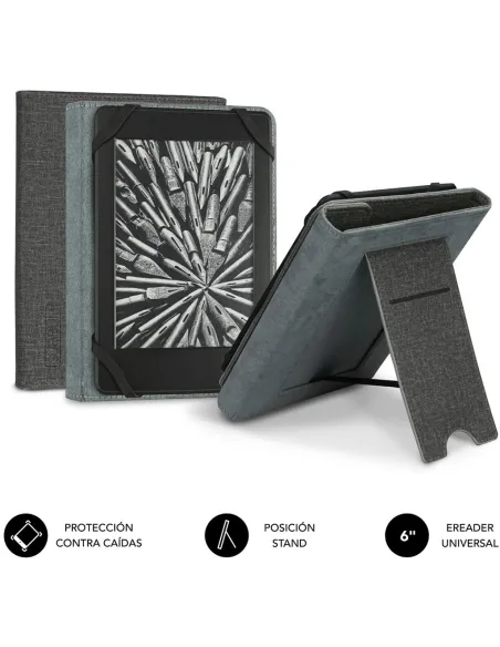 SUBBLIM SUB-CUE-1EC100 Funda Libro Electrónico Clever Ebook Stand Case 6? Gris