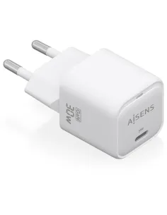 Aisens ASCH-30W1P018-W Cargador GaN 30W 1xUSB-C 3.0 con Tecnología Quick Charge 4 Blanco-ADAP59340