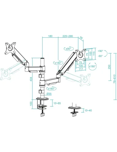 Soporte de Mesa Tooq DB1533TNR-B