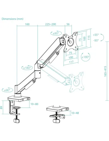 Soporte Tooq de Mesa DB1733TNR-B