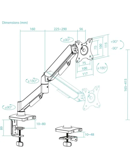 Soporte Tooq de Mesa DB1733TNR-B