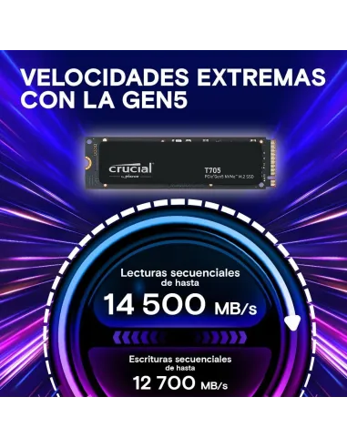 Disco Duro SSD Crucial T705 HS 1TB CT1000T705SSD5