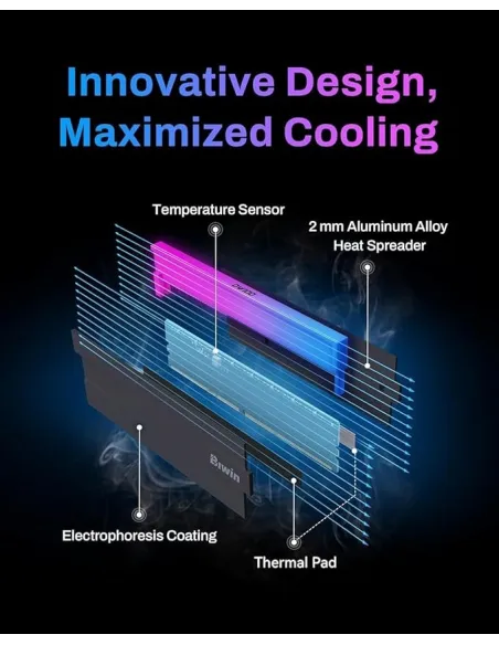 Memoria RAM Biwin DW100 Black Opal RGB BXL53260DW1-D36DB