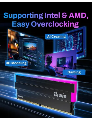 Memoria RAM Biwin DW100 Black Opal RGB BXL53260DW1-D36DB