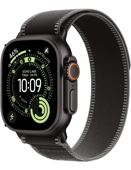 Apple Watch Ultra 3 GPS + Cellular 49mm MF1D4QL/A Caja de Titanio Negro con Correa Loop Trail Negro/Carbón (Talla S/M)