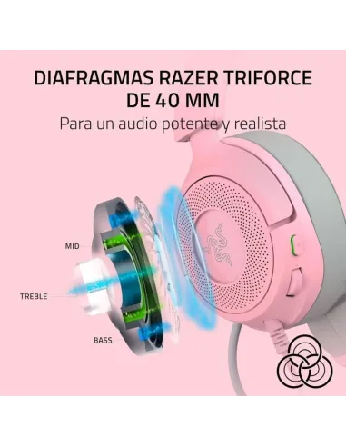 Auriculares gaming RAZER KRAKEN KITTY V3 X QUARTZ Rosa
