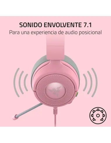 Auriculares gaming RAZER KRAKEN KITTY V3 X QUARTZ Rosa