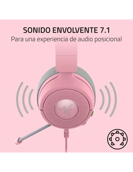 Auriculares gaming RAZER KRAKEN KITTY V3 X QUARTZ Rosa