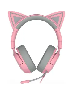 Razer Kraken Kitty V3 x Quartz Rosa con cable , Orejas de Gato y Micrófono Cardioide-1400075