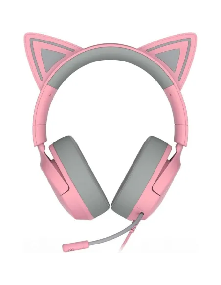 Razer Kraken Kitty V3 x Quartz Rosa con cable , Orejas de Gato y Micrófono Cardioide